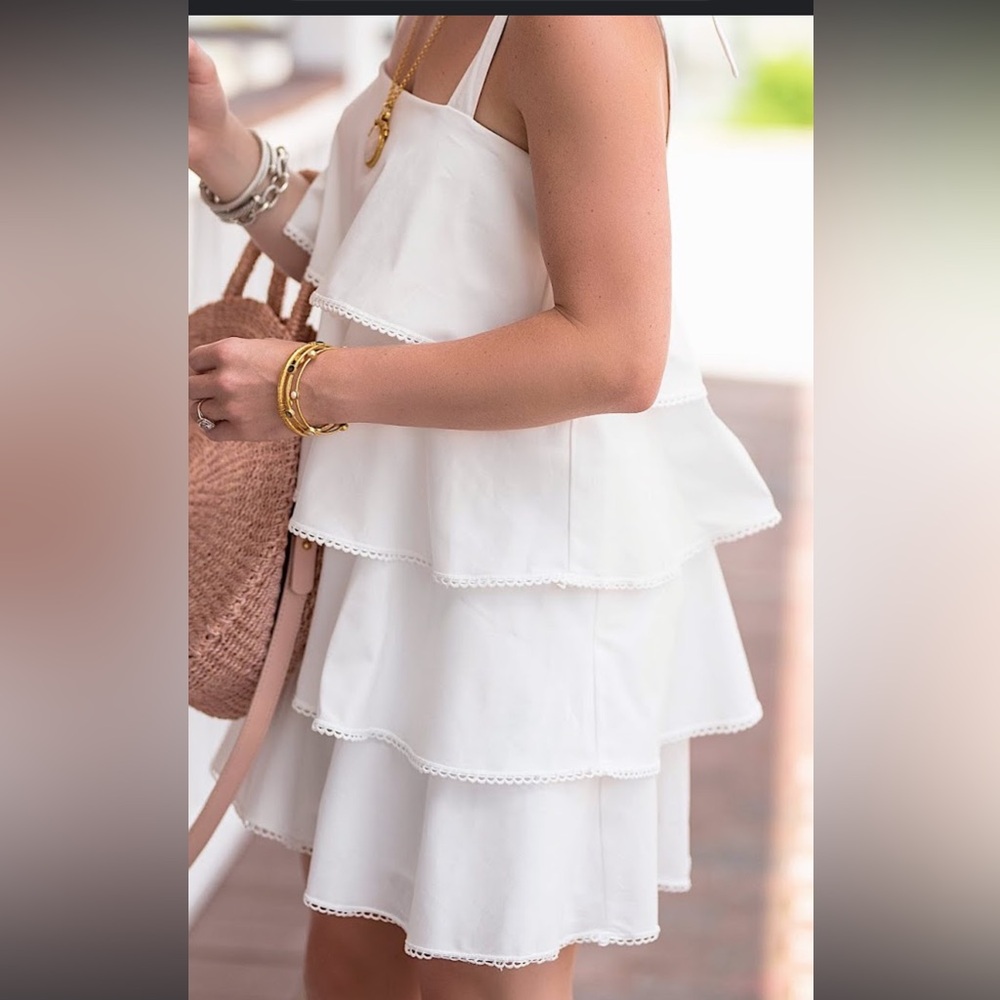 Tiered white ruffle WAYF dress - Picture 2 of 6